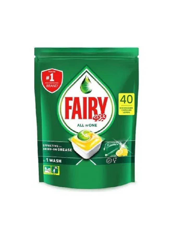 Fairy Original All In One Dishwasher Tablets lemon, 40 Count