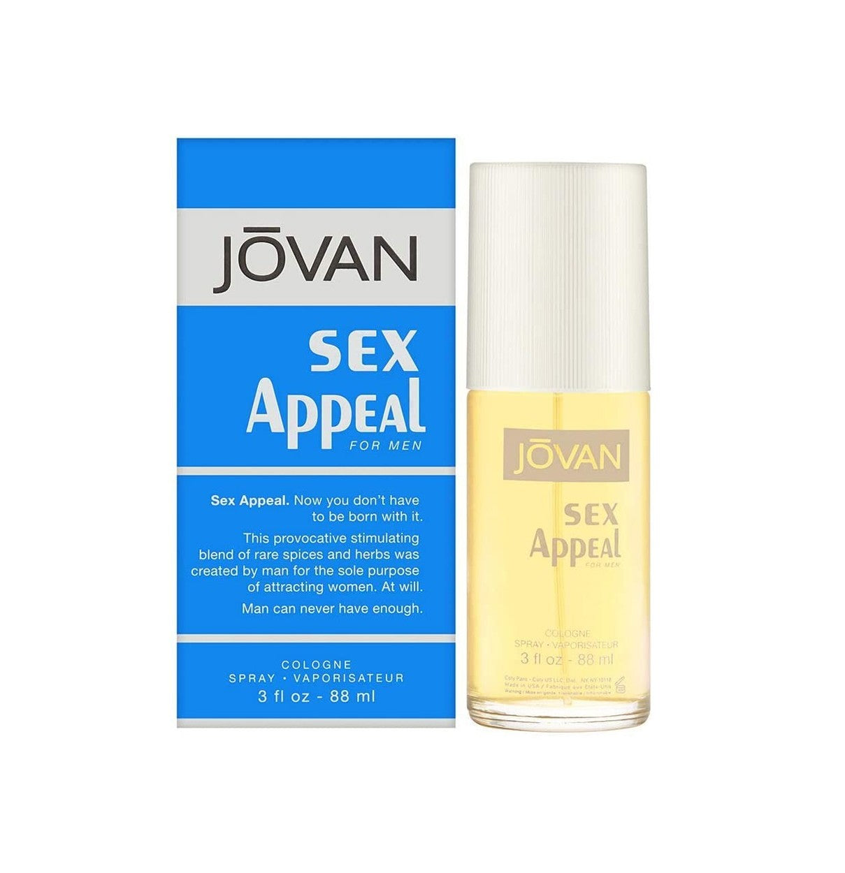 Jovan Sex Appeal Eau De Cologne for Men, 88 ml