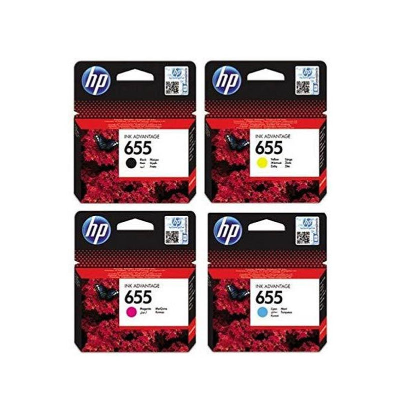 HP 655 Ink Cartridges Set - Black, Cyan, Magenta and Yellow