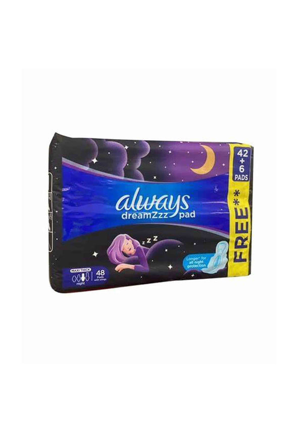 Always Pads Maxi Thick XL for Night Protection, 48 Sanitary Pads