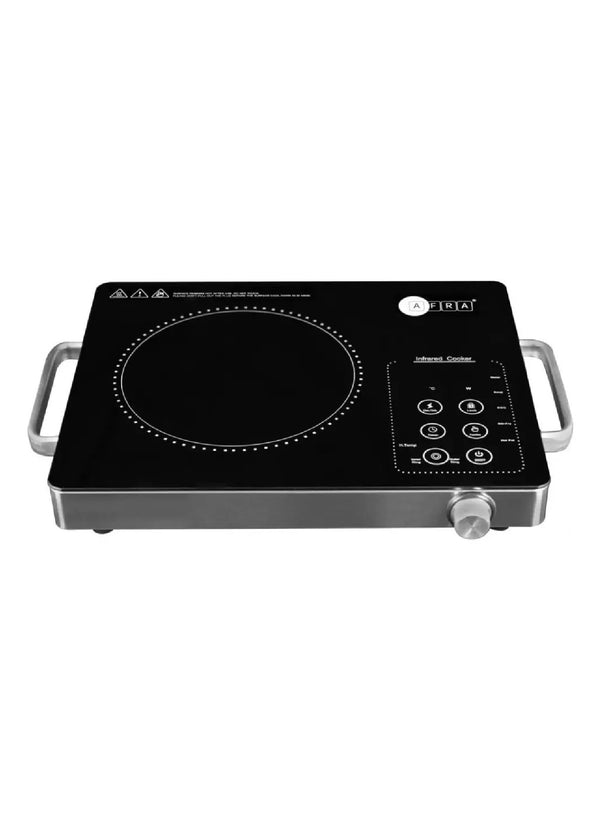 Afra Japan Infrared Cooktop (Single), 2000W, LED Display, Hot Pot Settings, Child Lock, Crystal Plate, Stainless Steel Body, G-Mark, ESMA, RoHS, And CB Certified