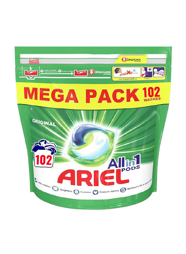 Ariel All-in-1 Pod's Washing Detergent Capsules 102 Washes Regular