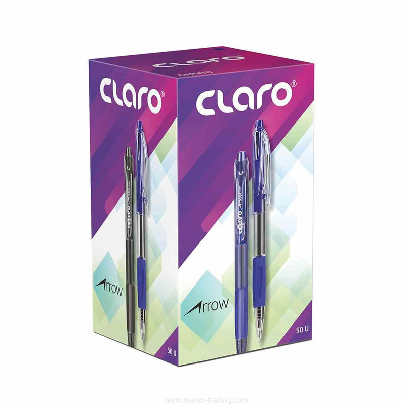 Claro Arrow Retractable Translucent Pen 0.7 mm (50 pieces per Box)