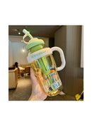 Water bottle with straw | Trendy Ice Cream | Themed Sipper Bottle with Straw and Handle – 1300ml Green