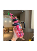 Water bottle with straw | Trendy Ice Cream | Themed Sipper Bottle with Straw and Handle – 1300ml Pink