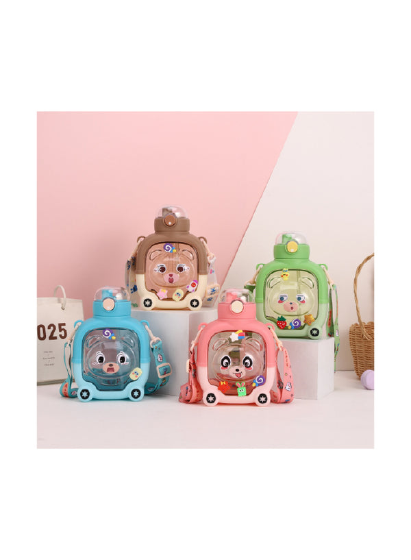 Craftec cute teddy bear designer water bottle Multicolor 450ml