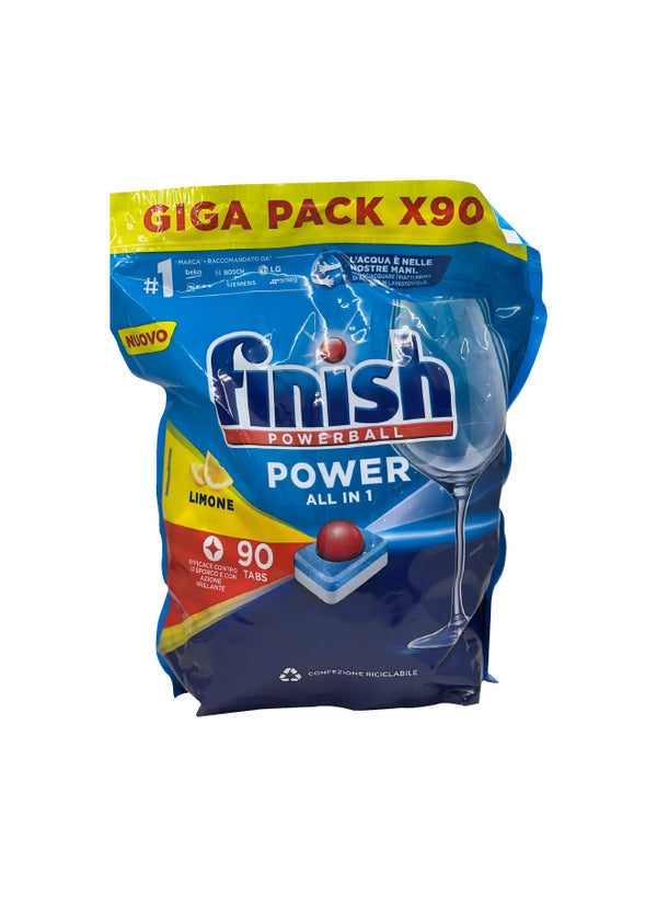 Finish All in One Powerball Dishwasher 90  Tablets Lemon