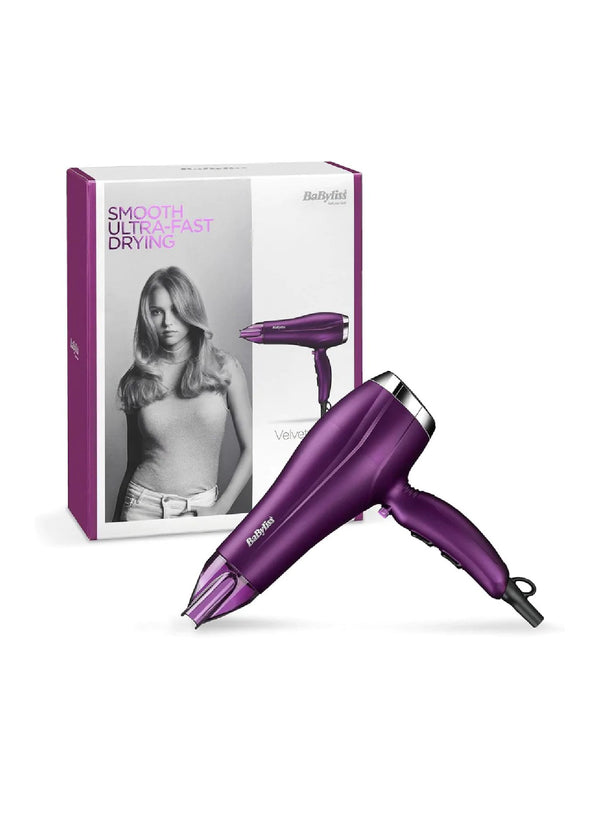 BaByliss Velvet Orchid 2300 DC Hair Dryer, Built-in 3 Heat & 2 Speed Settings With Cool Shot, Ionic frizz-Control For Smooth Hair, Stylish Lightweight Design For Comfort Use, 5513PSDE