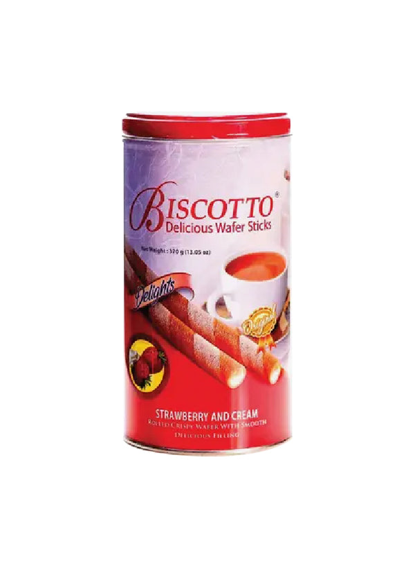 Biscotto Wafer Sticks Strawberry Cream Tin 370g