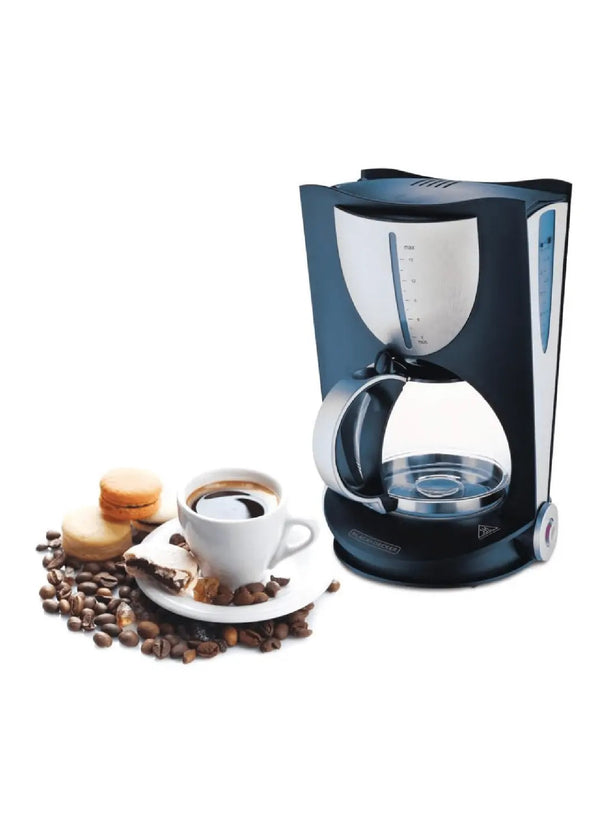 Black+Decker 12 Cup 1000W Electric Coffee Maker with Glass Carafe (Black) DCM80Black+Decker 12 Cup 1000W Electric Coffee Maker with Glass Carafe (Black) DCM80