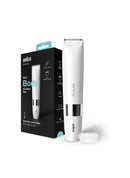 Braun BS 1000, Body Mini Trimmer Wet & Dry with trimming comb, White