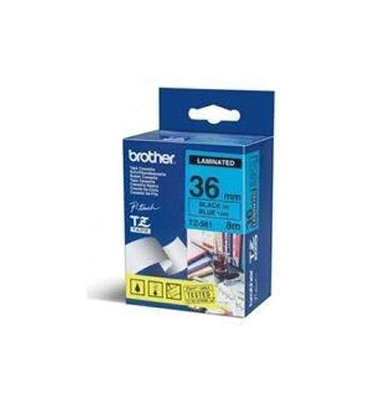 Brother-P-touch-36mm-TZ-561-Laminated-Tape,-8-m,-Black-on-Blue