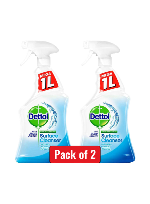 Dettol Surface Cleanser Antibacterial Spray 1L pack of 2