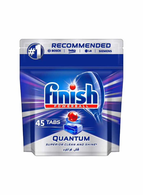 Finish Regular Powerball Quantum Dishwasher Detergent Tablets for Sparkling Clean & Shine, 45 Tabs