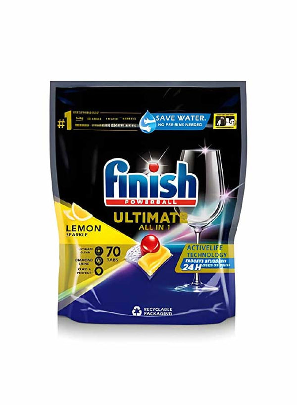 Finish Powerball Ultimate All in 1 Lemon Sparkle Dishwasher, 70 Tabs