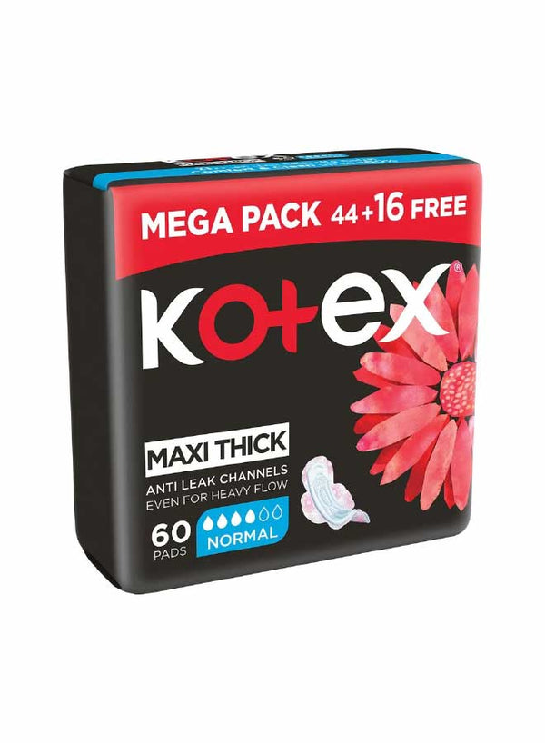 Kotex Pads Maxi Thick Normal With Wings 44+16
