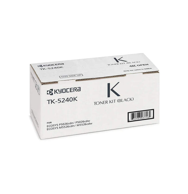 Kyocera TK-5240K Original Toner Cartridge Black, 1T02R70NL0. For ECOSYS M5526cdn, ECOSYS M5526cdw, ECOSYS P5026cdn, ECOSYS P5026cdw.