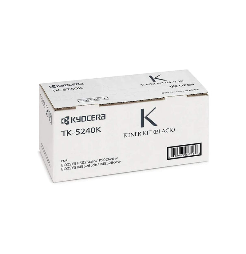 Kyocera TK-5240K Original Toner Cartridge Black, 1T02R70NL0. For ECOSYS M5526cdn, ECOSYS M5526cdw, ECOSYS P5026cdn, ECOSYS P5026cdw.