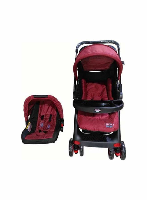 Lovely Baby Lovely Baby Stroller With Car Seat LB6622 Red