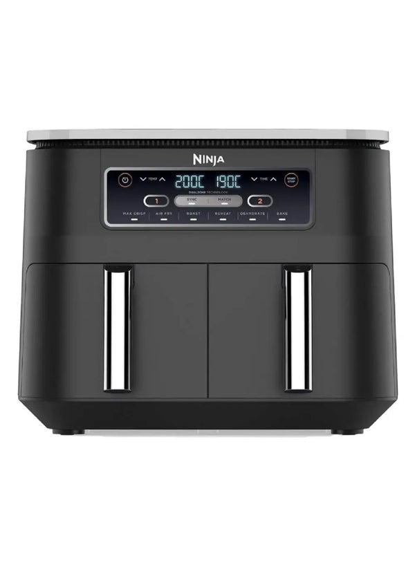 Ninja Food Dual Zone Air Fryer 2 Drawers, 6 Cooking Functions, 7.6L, Black, AF300ME