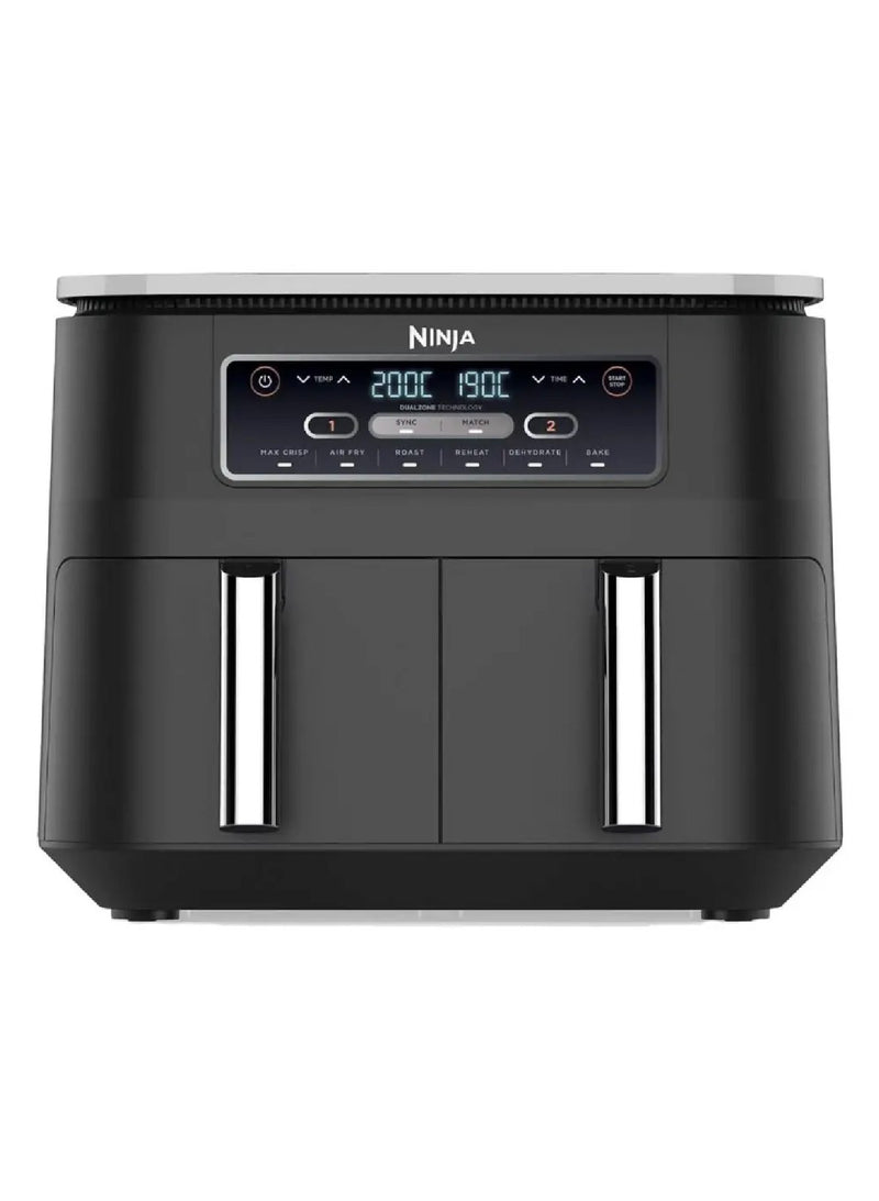 Ninja Food Dual Zone Air Fryer 2 Drawers, 6 Cooking Functions, 7.6L, Black, AF300ME