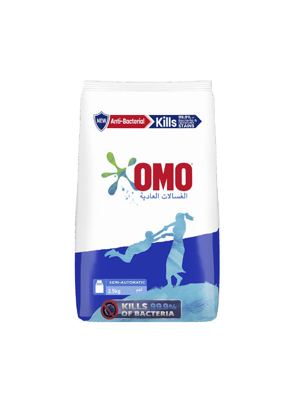 Omo Antibacterial Fabric Solution Laundry Wash Active Powder Kills 99% Germs, Semi Automatic For Front Load & Top Load Washing Machine, 6kg