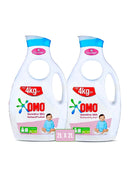Omo Laundry Liquid Detergent ], Sensitive Skin,, Tough on Stains 2 Ltr ( Pack of 2)