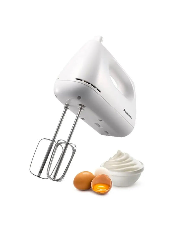 Panasonic 175W,Hand Mixer 5 Speed Selection, With Egg Beater And Dough Hook Model Mkgh3, White