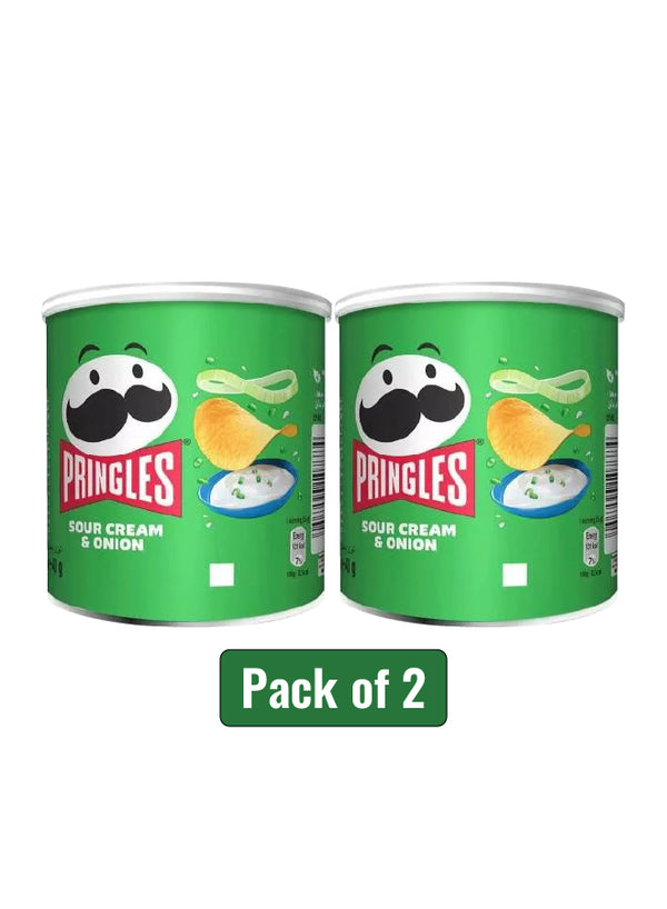 Pringles - Sour Cream & Onion Flavour Potato Chips 60Gram pack of 2