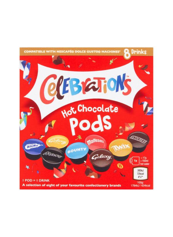 celebrations hot chocolate drink Dolce gusto capsule