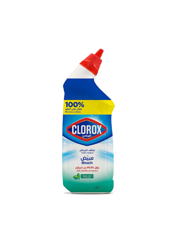 Clorox Toilet Cleaner Fresh Scent, Disinfecting Toilet Bowl Cleaner with Bleach, Kills Germs and Removes Stains, 709 ml,