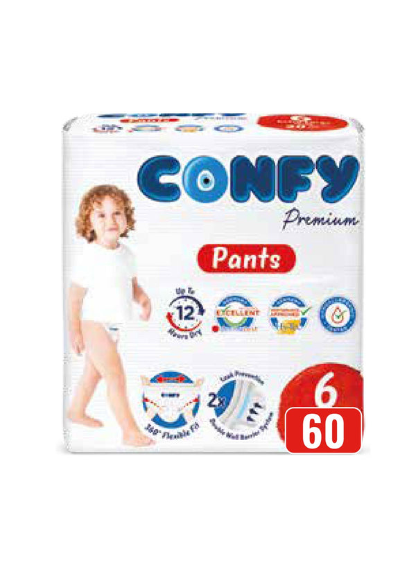 confy premium diaper pants size 6 60 count