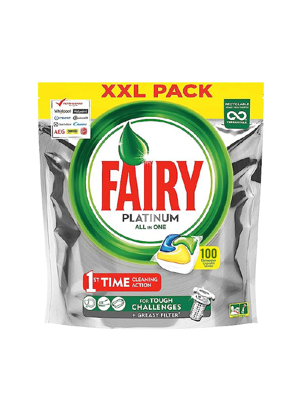 FAIRY Platinum all in one Powerful Dishwasher Tabs 100