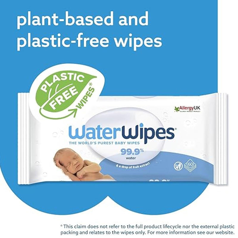 WaterWipes Original Biodegradable Baby Wipes, 99.9% Water ,720 Count (12 packs)