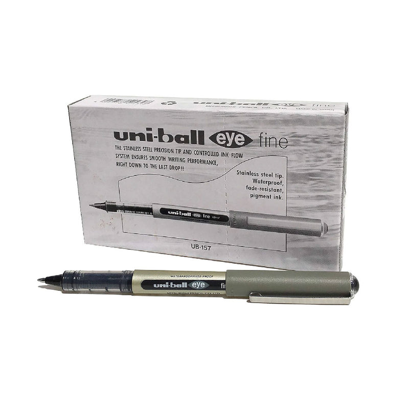 Uni-Ball Eye Fine Rollerball Pen 0.7 Mm Line Ub-157 Black Pack Of 5