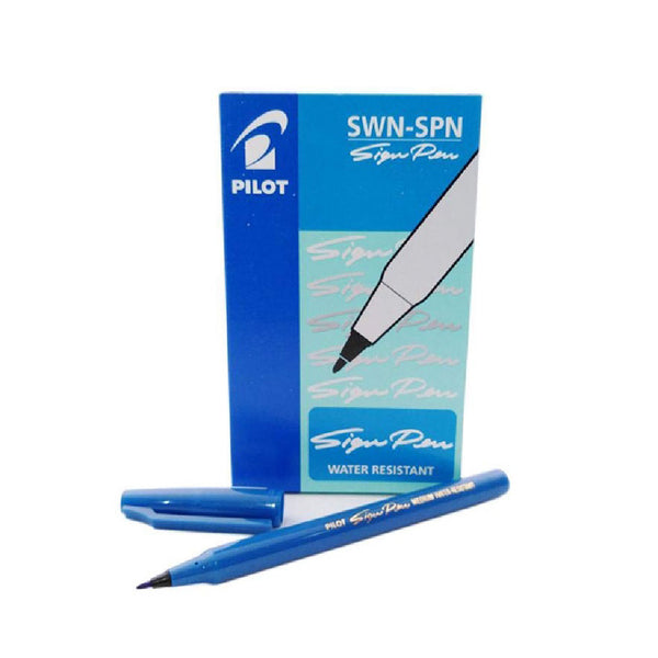 OMS Swn-Spn-L Pilot Sign Pen - Blue pack of 6