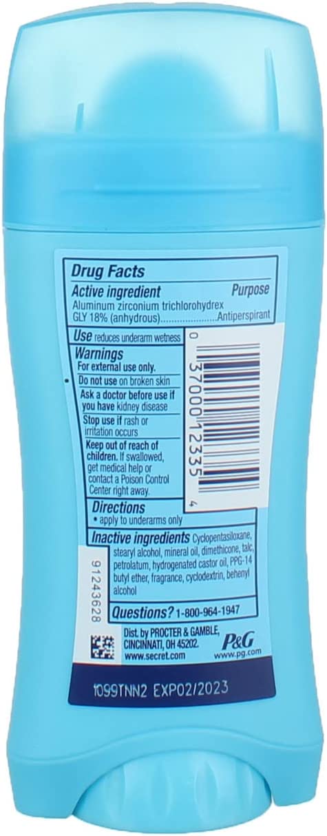 Secret Invisible Solid Antiperspirant Deodorant-Sheer Clean-2.6 oz, - Neocart General Trading LLC