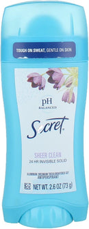 Secret Invisible Solid Antiperspirant Deodorant-Sheer Clean-2.6 oz, - Neocart General Trading LLC