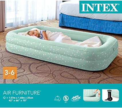 Intex Kids Travel Bed Set With Hand Pump, White, - Neocart General Trading LLC