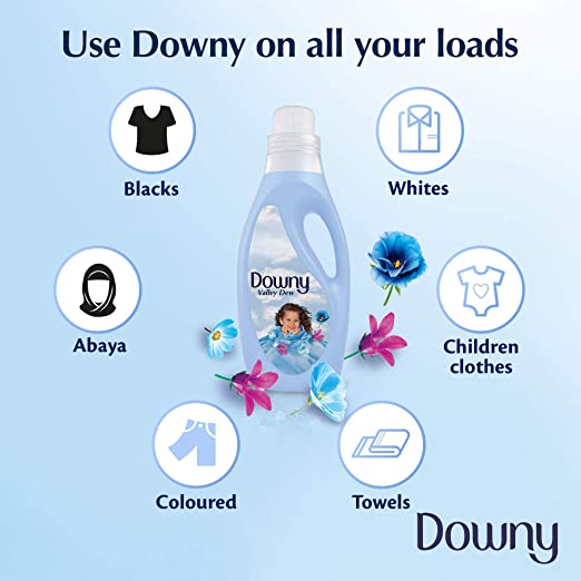 Downy Fabric Softener, Valley Dew Scent, Fabric and Wrinkle Protector, Long-Lasting Freshness, Special Offer, Pack of 3 Liters - Neocart General Trading LLC
