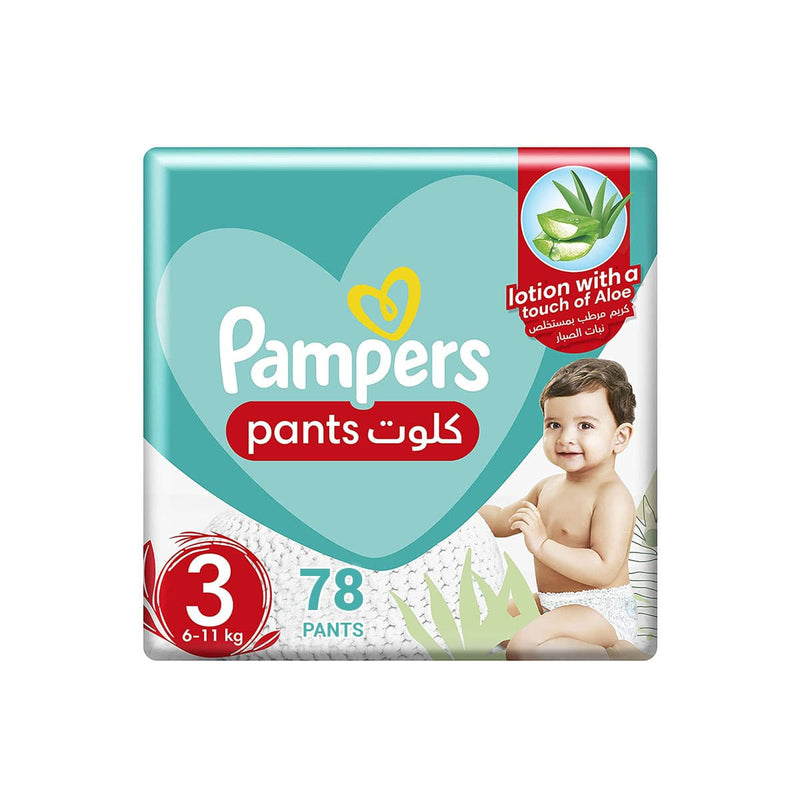 Pampers Pants  Size 3 Baby-Dry with Aloe Vera Lotion, Stretchy Sides, and Leakage Protection, , 6-11 kg - Neocart General Trading LLC