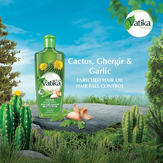 Vatika Naturals Cactus Enriched Hair Oil For Anti-Breakage - 300 ml - Neocart General Trading LLC