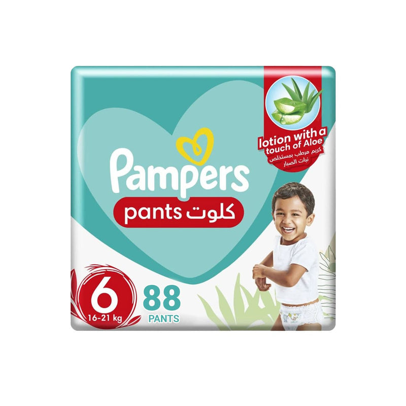 Pampers Pants  Size - 6 Baby-Dry with Aloe Vera Lotion, Stretchy Sides, and Leakage Protection, Size 6, 16-21 kg, - Neocart General Trading LLC