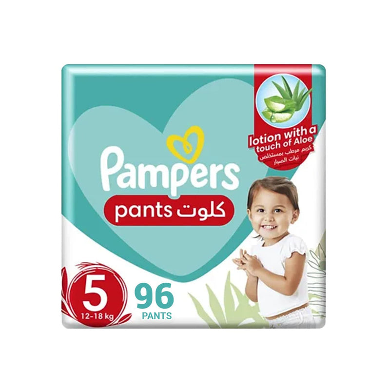 Pampers Pants  Size 5 Baby-Dry with Aloe Vera Lotion, Stretchy Sides, and Leakage Protection, , 12-18 kg, - Neocart General Trading LLC
