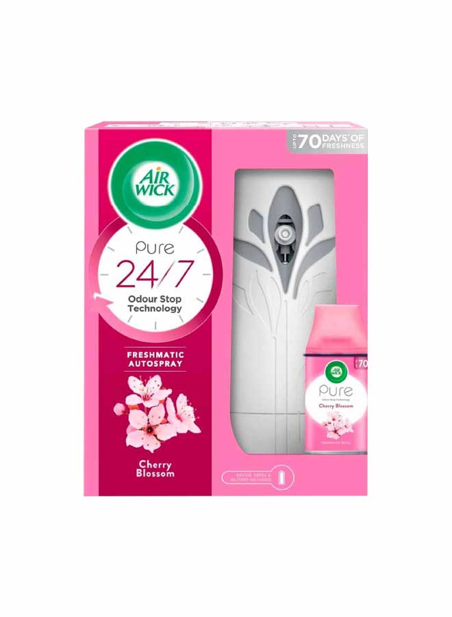 Air Wick Freshmatic Autospray Kit, Magnolia and Cherry Blossom, Eliminates Bad Odour like Cat Litter Smell, 250 ml