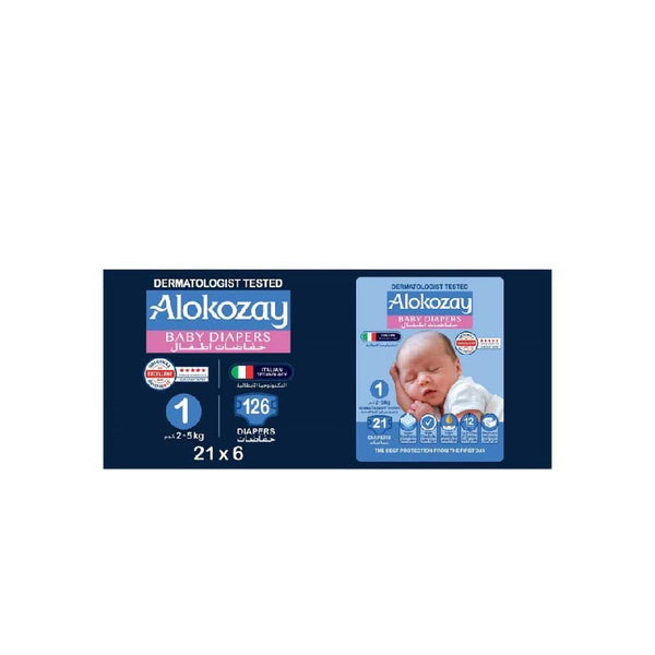 Alokozay Baby Diapers -Size 1 (2-5kg) 126 pcs - Neocart General Trading LLC