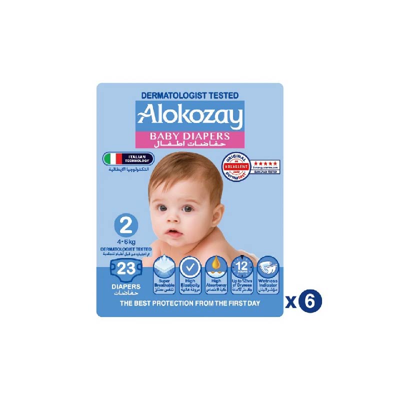 Alokozay Baby Diapers -Size 2 (4-6kg)  138 pcs - Neocart General Trading LLC