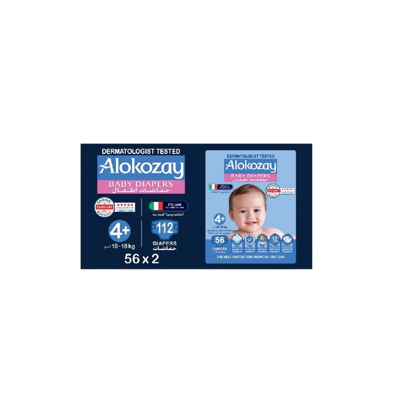Alokozay Baby Diapers -Size 4+ (14-16kg) 102 pcs - Neocart General Trading LLC