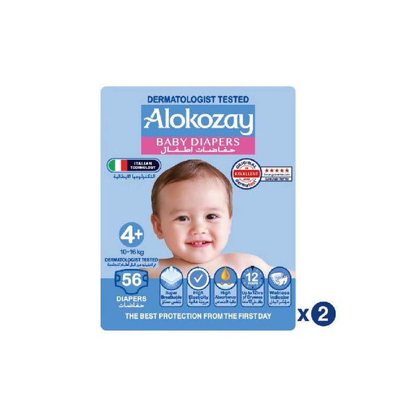 Alokozay Baby Diapers -Size 4+ (14-16kg) 102 pcs - Neocart General Trading LLC