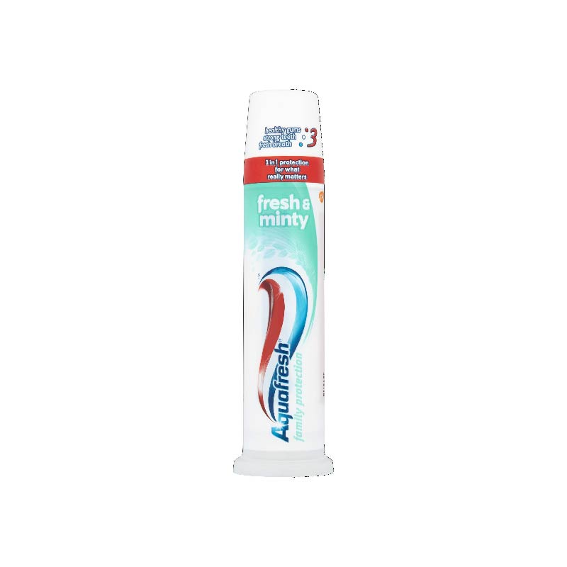 Aquafresh Toothpaste Family Protection Fresh & Minty Pump 100 ml - Neocart General Trading LLC